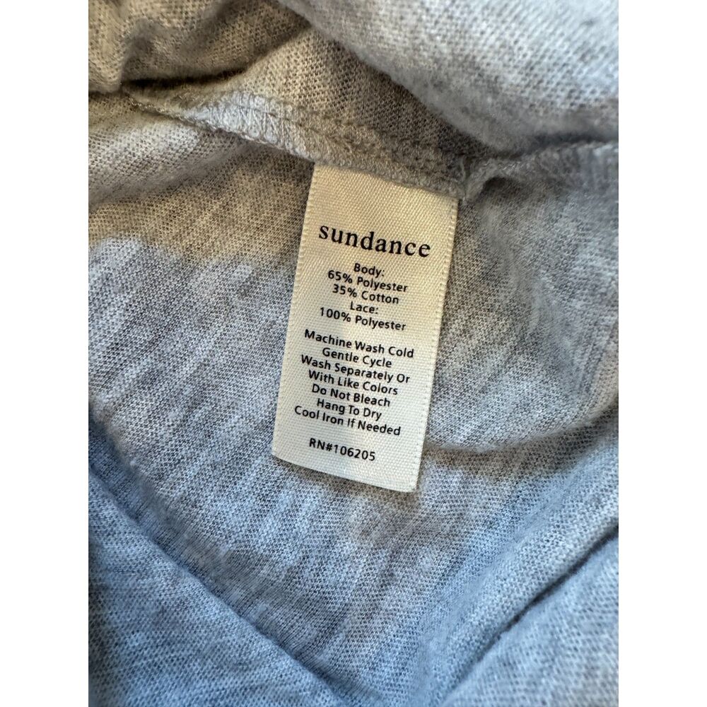 Sundance Lovelier Days Heather Grey Crochet Lace Detailing Long Sleeves Large - Picture 7 of 9